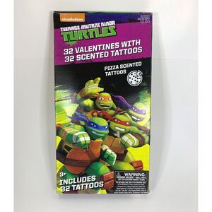 32 Ct Exchange Ninja Turtles Valentines Classroom Scented Tattoos Nickelodeon